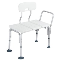 Medical Tub Transfer Bench Adjustable Shower Bath Seat Stool with Armrest and Back