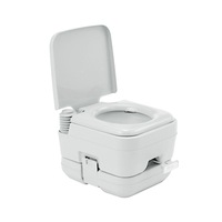 Porta Potty Seat with Piston Pump Flush Gray 10L