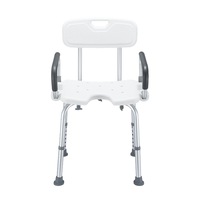Shower Chair Seat Bath Stool Adjustable Bathroom Furniture Bathtub Seating Bench for Elderly Disabled with Arms