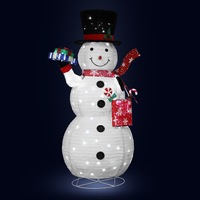 Snowman Christmas Light 150cm 3D Xmas Figure 200 LED String Fairy Decor Lighted Home Outdoor Decoration Ornament Gift Boxes Bag Foldable