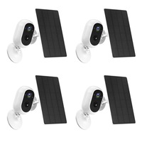 WiFi Camera CCTV Home Security Wireless Outdoor Surveillance System with Solar Powered Batteries x4