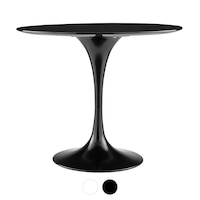 DukeLiving 90cm Tulip Dining Table Round Fiberglass Replica (Black, White)