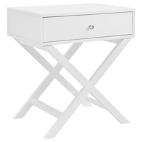 DukeLiving Apollo Bay Bedside Table (White)