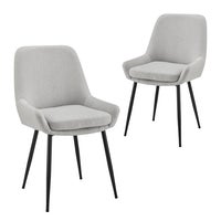 DukeLiving Archer Upholstered Dining Chairs Grey (Set of 2)