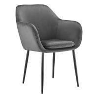 DukeLiving Ashley Velvet Carver Dining Chair (Black, Dark Blue, Dark Grey)