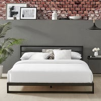 DukeLiving Austin Modern Metal Bed Frame with Headboard (Double, Queen)