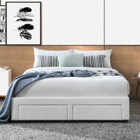 DukeLiving Charlotte Storage Boucle Bed Base with Drawers Cream (Double, Queen, King)