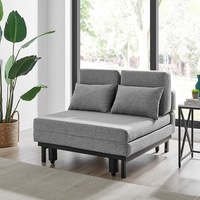 DukeLiving Brandon Upholstered Extendable 2 Seater Sofa Bed (Grey)