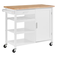 DukeLiving Bronte Kitchen Island Storage Trolley (White)