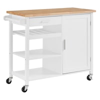 DukeLiving Bronte Kitchen Island Storage Trolley (White)