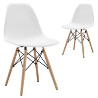 DukeLiving Eames Replica DSW Side Chairs White (Set of 2)