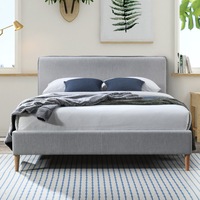 DukeLiving Emilia Upholstered Bed Frame Light Grey (Double, Queen)