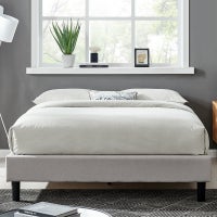 DukeLiving Essentials Upholstered Platform Bed Light Grey (Single, Double, Queen)