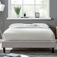 DukeLiving Essentials Upholstered Platform Bed Light Grey (Single, Double, Queen)