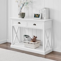 DukeLiving Hamptons Coastal 2 Drawer Console Table (White)