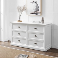 DukeLiving Hamptons Coastal 6 Drawer Chest of Drawers Dresser Storage Cabinet (White)
