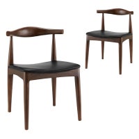 DukeLiving Hans Wegner Replica Elbow CH20 Dining Chair Dark Brown (Set of 2)