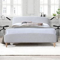 DukeLiving Hugo Nordic Deco Upholstered Bed Light Grey (Double, Queen)