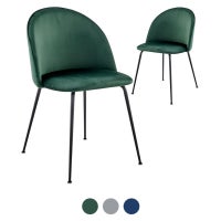 DukeLiving Huntington Velvet Dining Chairs Set of 2 (Dark Green, Dark Grey, Dark Blue)