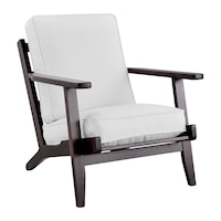 DukeLiving Jan Juc Wood & Linen Leisure Accent Armchair (Walnut & Cream)