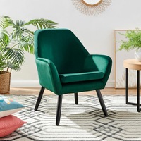 DukeLiving Lloyd Velvet Armchair (Dark Green)