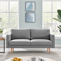 DukeLiving Long Beach 2 Seater Sofa (Light Grey)