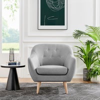 DukeLiving Nelly Upholstered Armchair (Light Grey)