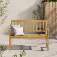 DukeLiving Oahu 2 Seater Wooden Outdoor Garden Bench (Natural)