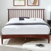 DukeLiving Oslo Nordic Spindle Timber Bed Walnut (Double, Queen)