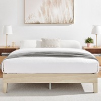 DukeLiving Riley Premium Wooden Bed Base White Wash (Double, Queen, King)