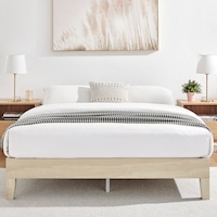 DukeLiving Riley Premium Wooden Bed Base White Wash (Double, Queen, King)