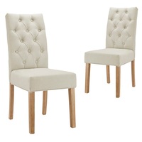 DukeLiving Sheffield Linen Dining Chairs Beige (Set of 2)