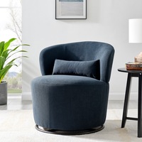 DukeLiving Swell Corduroy Swivel Accent Chair (Navy)