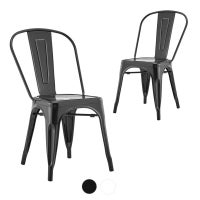 DukeLiving Tolix Replica Chairs Set of 2 (White, Black)