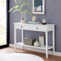 DukeLiving Torquay 2 Drawer Coastal Console Entry Hallway Table (White)