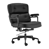 ErgoDuke Eames Replica Faux Leather Executive Office Chair (Black)
