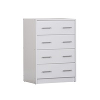 4 Chest of Drawers Table Cabinet Bedroom Storage White Dresser Tallboy 