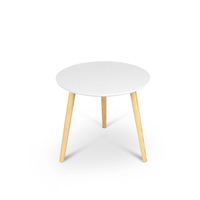 Aura Round Wood Coffee Table White Small Side Tables Home Living Room 40x40x40cm