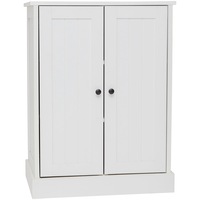 Hamptons 2 Door Low Line Storage Cupboard Cabinet Organiser Double Door
