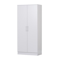 Large Storage Cabinet Organiser Two 2 Door Shelf Room Cupboard White Bathroom