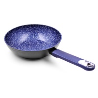 Marburg 24cm Wok Non-stick Coated Frypan Flat Bottom Cookware Induction Blue