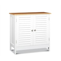 Storage Cabinet 2 Doors Cupboard Organizer Multipurpose Wooden White
