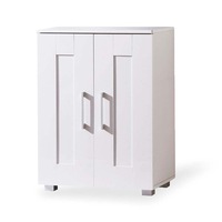 Storage Cabinet Organiser Double Door Shelf Cupboard White Display RRP $229!!