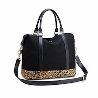 Weekender Bag - Black & Leopard Print