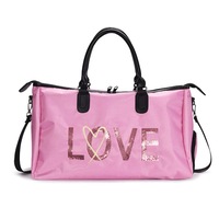 Duffle Bag - With Shoe Storage - Pink 'Love'