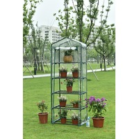 5 TIERS Flower Greenhouse Garden Shed Complete with Frame and Pvc cover Green House