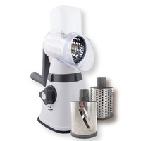 Avanti Table Top Drum Grater w/ 3 Blades Stainless Steel Slicer w/ Suction Base