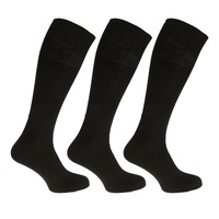 Mens 100% Cotton Ribbed Knee High Socks (Pack Of 3)