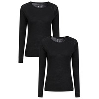 Mountain Warehouse Womens/Ladies Merino Wool Round Neck Base Layer Top (Pack of 2)