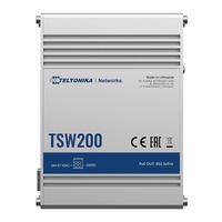 Teltonika TSW200 - Industrial PoE+ Switch, 2x SFP ports, 8x PoE+ ports with speeds up to 1000 Mbps, Power Up to 240 W - PSU excluded TSW200000050